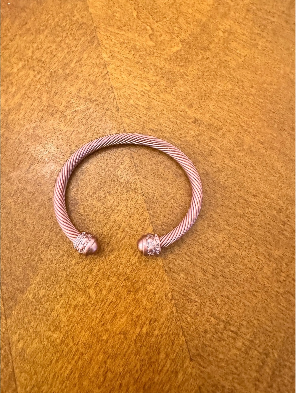 Rose Gold Tone Twisted Cable Cuff Bracelet 539
